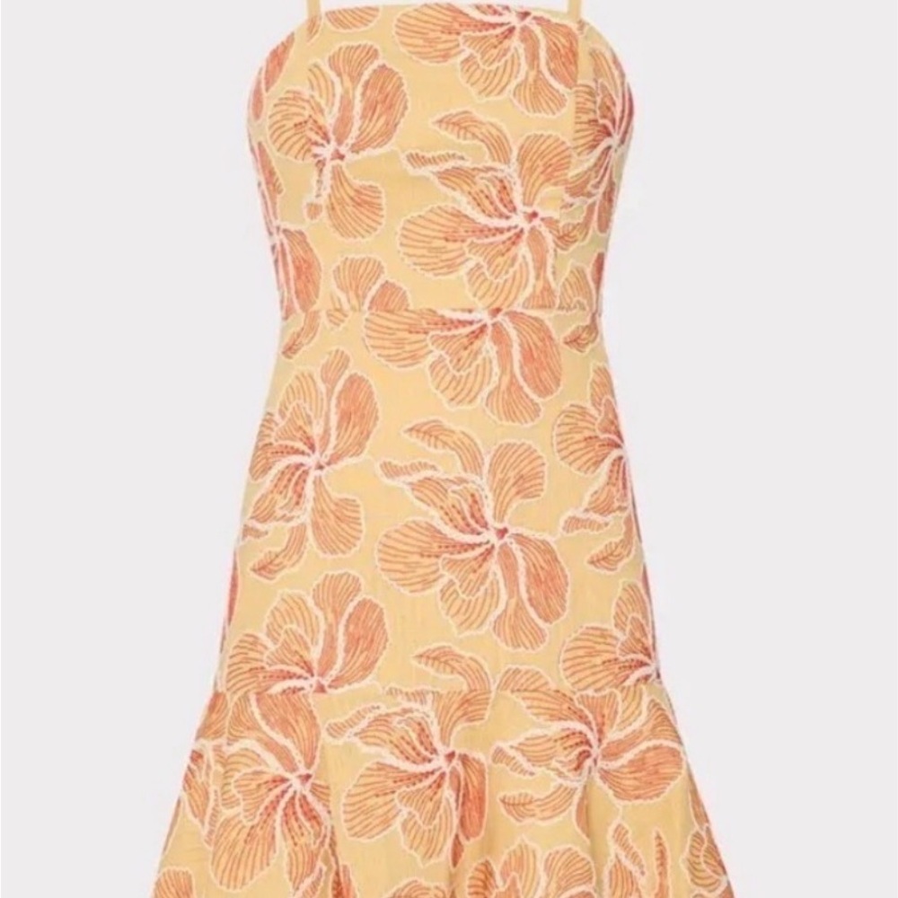 Milly Ciara Floral Embroidered spaghetti strap dress